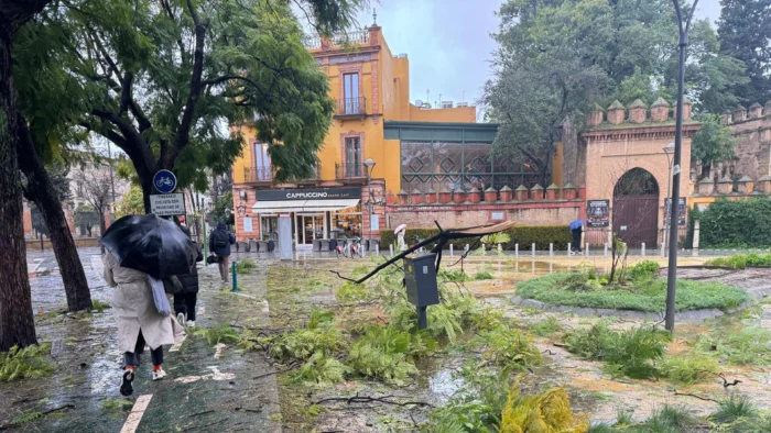 BORRASCA KRISTIN AZOTA SEVILLA: 200 INCIDENCIAS Y ALTERACIONES EN EL TRÁFICO