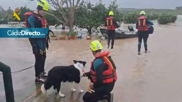 FUERTES LLUVIAS PROVOCAN DESBORDAMIENTO DEL GUADALETE EN JEREZ: RESCATES ESPECTACULARES