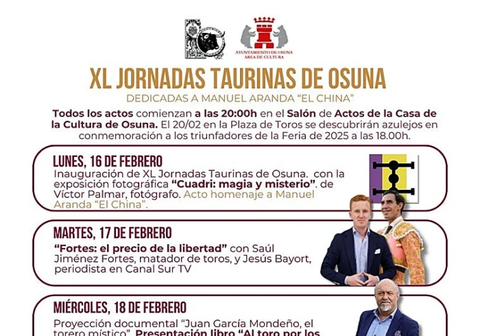 Osuna celebra sus XL Jornadas Taurinas en memoria de Manuel Aranda 'El China'