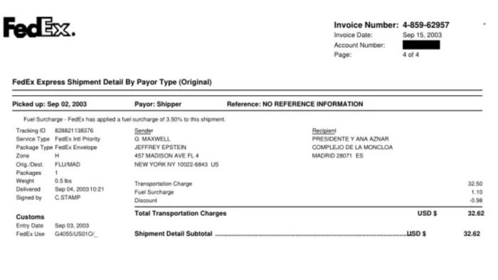 Nombres de Aznar y su familia vinculados a los archivos de Jeffrey Epstein