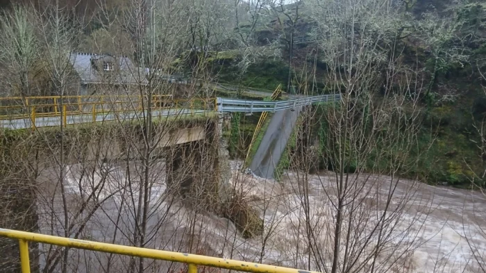 Colapso de un puente y riesgo en otros dos por falta de mantenimiento en Lugo