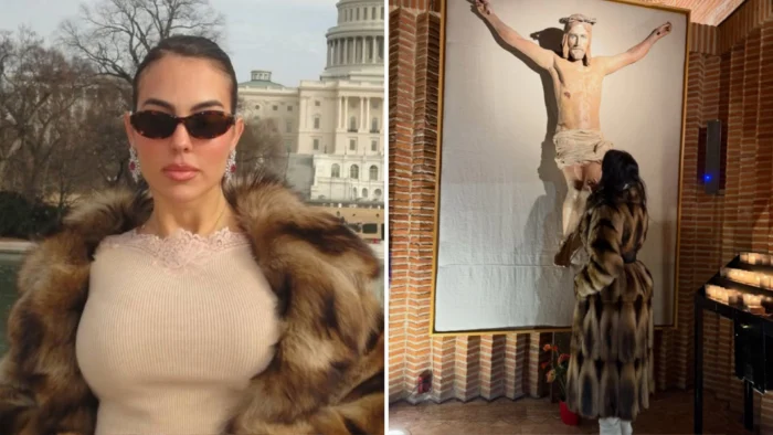 Georgina Rodríguez comparte su fe en una visita a Madrid