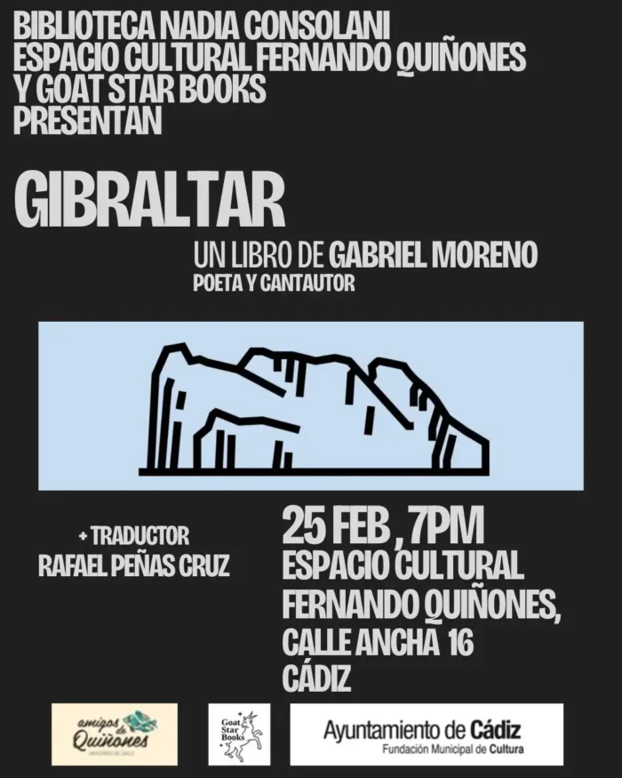 C&aacute;diz acoge la presentaci&oacute;n de 'Gibraltar', el nuevo poemario biling&uuml;e de Gabriel Moreno