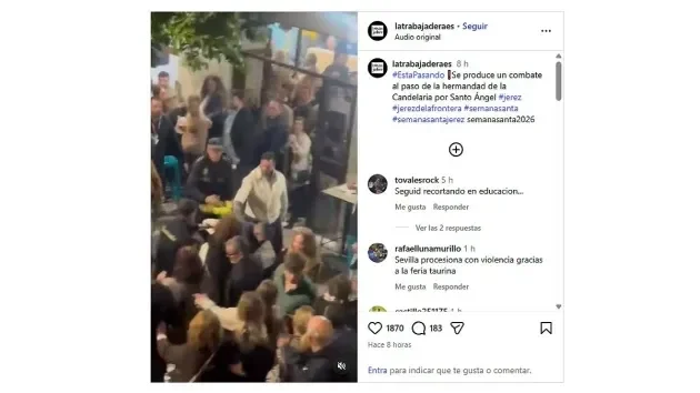 TENSIÓN EN JEREZ: PELEA INTERRUMPE LA SOLEMNIDAD DEL LUNES SANTO