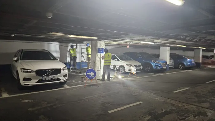 Comienzan las obras de reparación del aparcamiento subterráneo del Campo del Sur en Cádiz