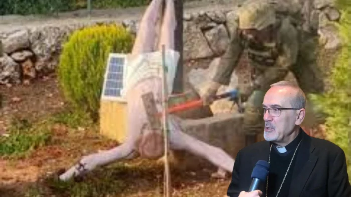 Pizzaballa muestra su indignación por la profanación de un Cristo crucificado perpetrada por un soldado israelí en Líbano