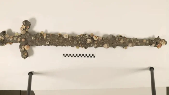 Aparece en el fondo del Mediterráneo una nueva espada medieval intacta y su forma encaja con armas usadas en las Cruzadas