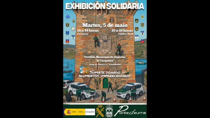 Exhibición Solidaria de la Guardia Civil en Pontedeume: Demostración de Capacidades y Recogida de Alimentos