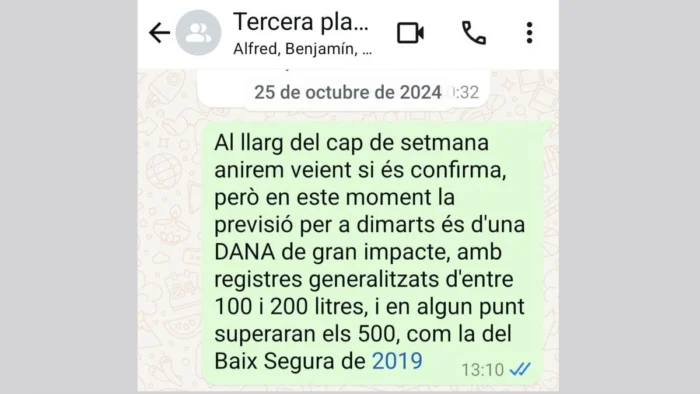 La dirección de À Punt ya preveía una "dana de gran impacto" cuatro días antes de la catástrofe que dejó 230 fallecidos