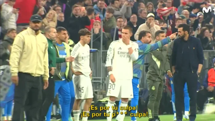 El enfado de Carvajal en la expulsión de Camavinga: "Es por tu p*** culpa"