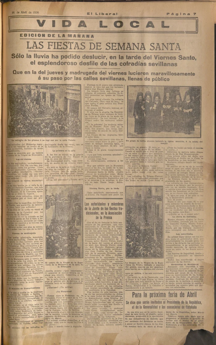 El d&iacute;a que el &uacute;ltimo alcalde republicano de Sevilla puso a los ni&ntilde;os del hospicio a ver cofrad&iacute;as en los palcos de las &eacute;lites